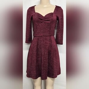 Bebop S Dress Fit And Flare 3/4 Sleeve Stretch Sparkle